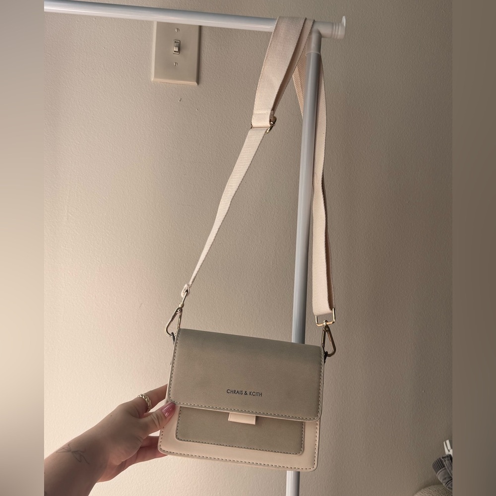 Charles & Keith Beige Crossbody Bag